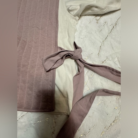 Zara Contrast Tied Sides Ivory Pink Sweatshirt Size larger - Picture 8 of 11